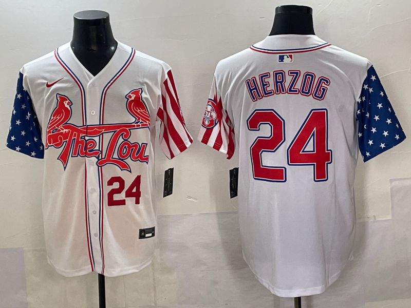 Men 2025 St.Louis Cardinals #24 Herzog White a generation of national flags Joint Name Nike MLB Jersey style 3->st.louis cardinals->MLB Jersey